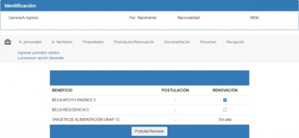 selecciona beneficio