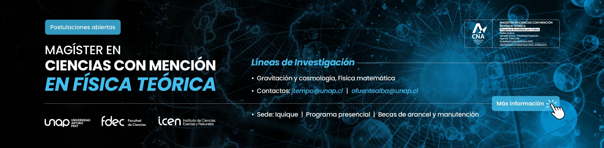 BANNER VRII y ICEN- magister en ciencias mencion fisica teorica